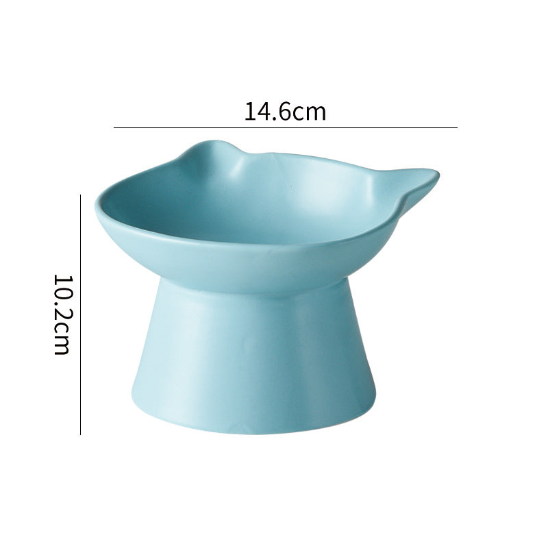 elevated ceramic cat bowl, view 4 - MRSLM