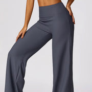 high waisted quick-dry flared yoga pants, view 8 - MRSLM