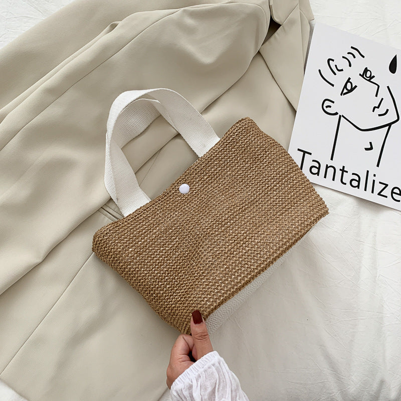 straw woven handbag, view 7 - MRSLM