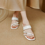 Leather high heel open toe sandals, view 8 - MRSLM