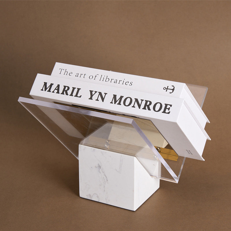marble and acrylic book stand, view 6 - MRSLM