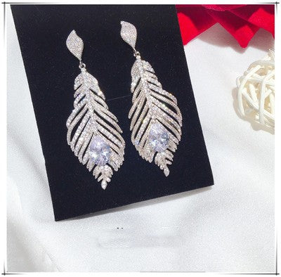 Zircon Crystal Earrings Tassels Long Fashion Women