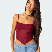 slim mesh cami top, view 5 - MRSLM