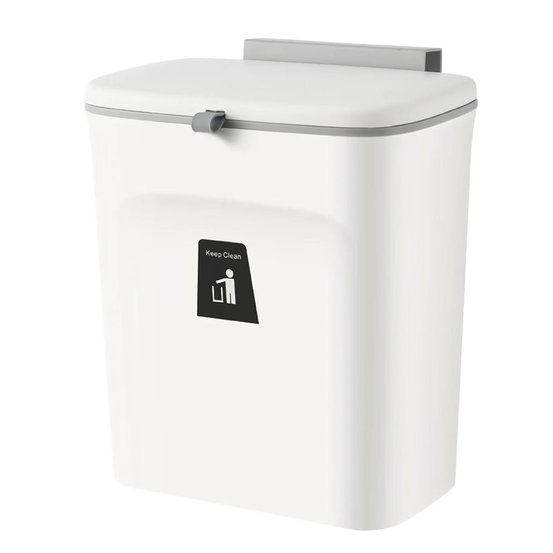 wall mounted slide cover trash can, view 3 - MRSLM