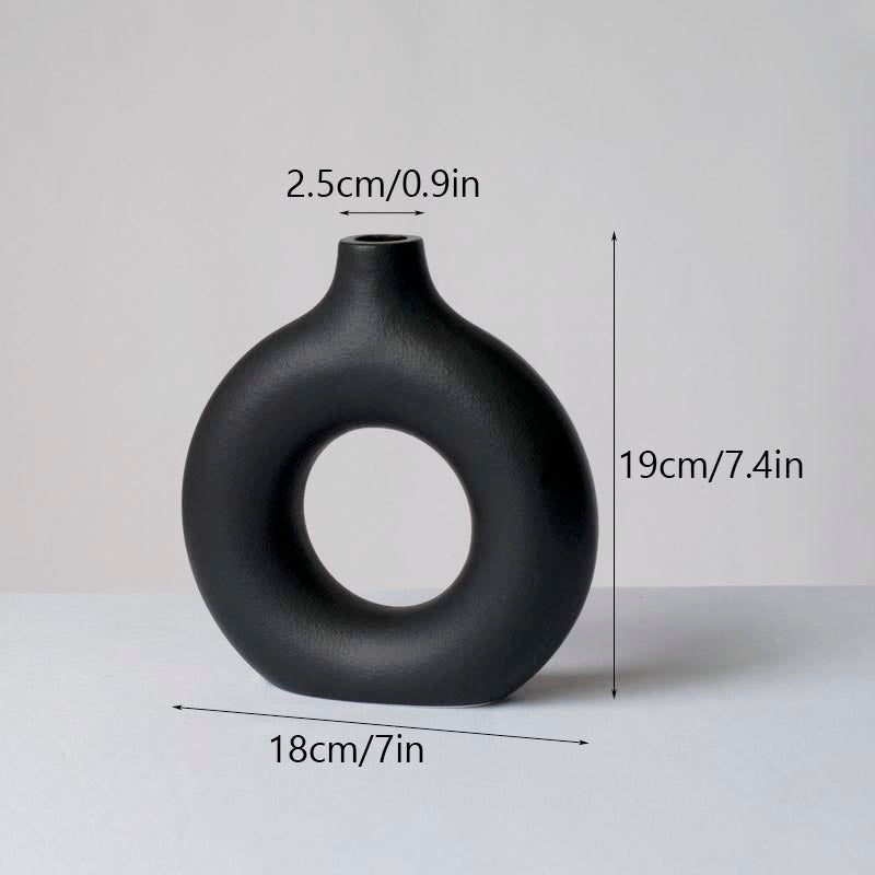 minimalist circular ceramic vase, view 6 - MRSLM