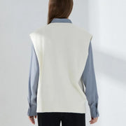 oversized knitted vest, view 10 - MRSLM