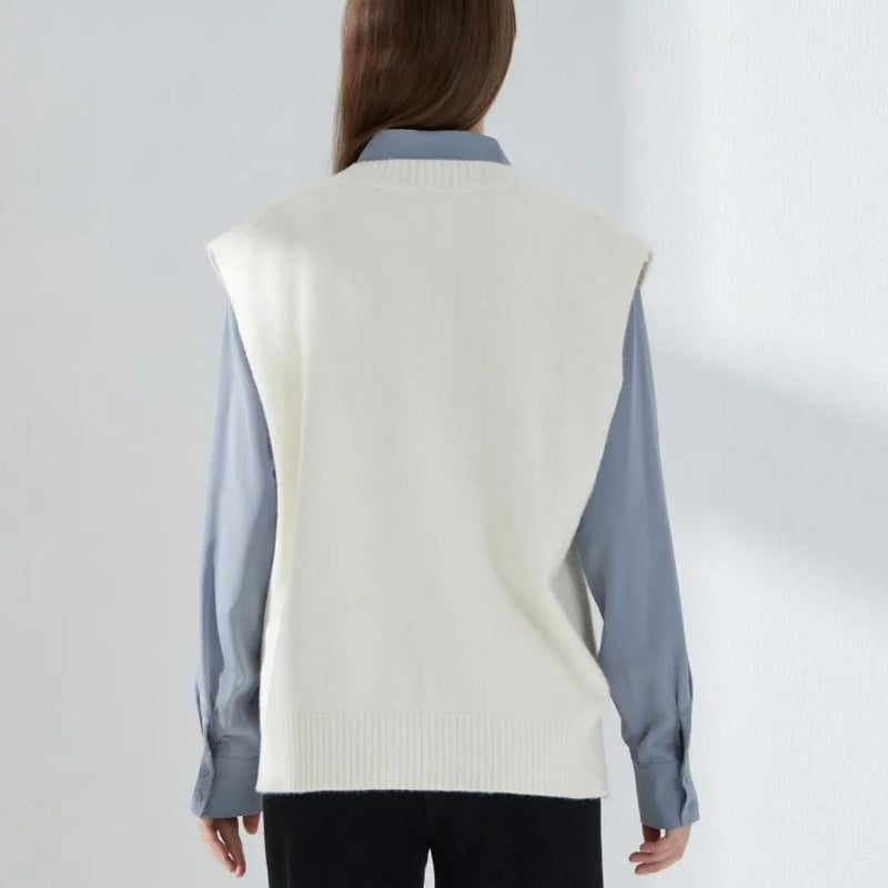 oversized knitted vest, view 10 - MRSLM