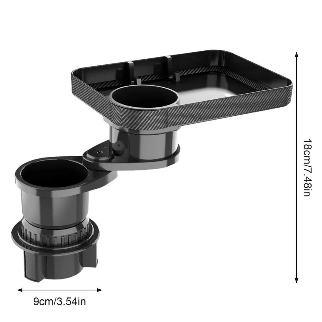 Adjustable Car Cup Holder Tray with Phone Slot and Lap Table