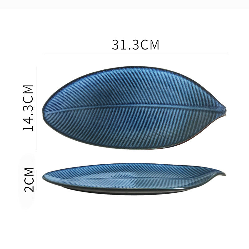 Japanese leaf-shaped ceramic plate, view 11 - MRSLM
