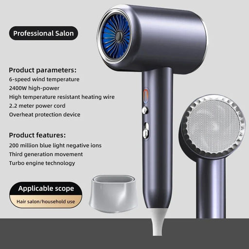 2400W negative ion hair dryer, view 3 - MRSLM