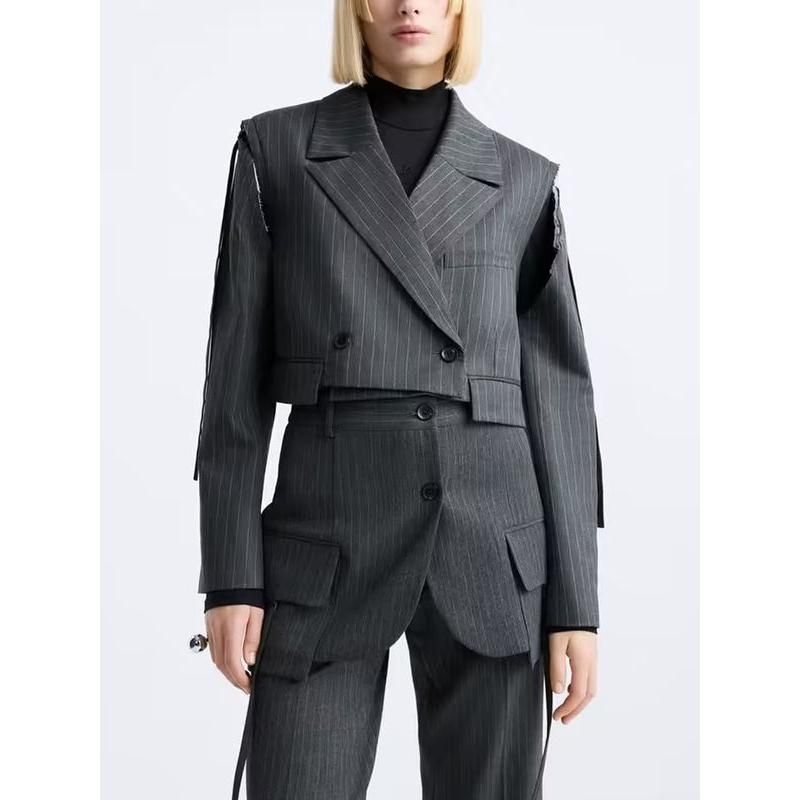 colorblock striped two-piece set, view 4 - MRSLM