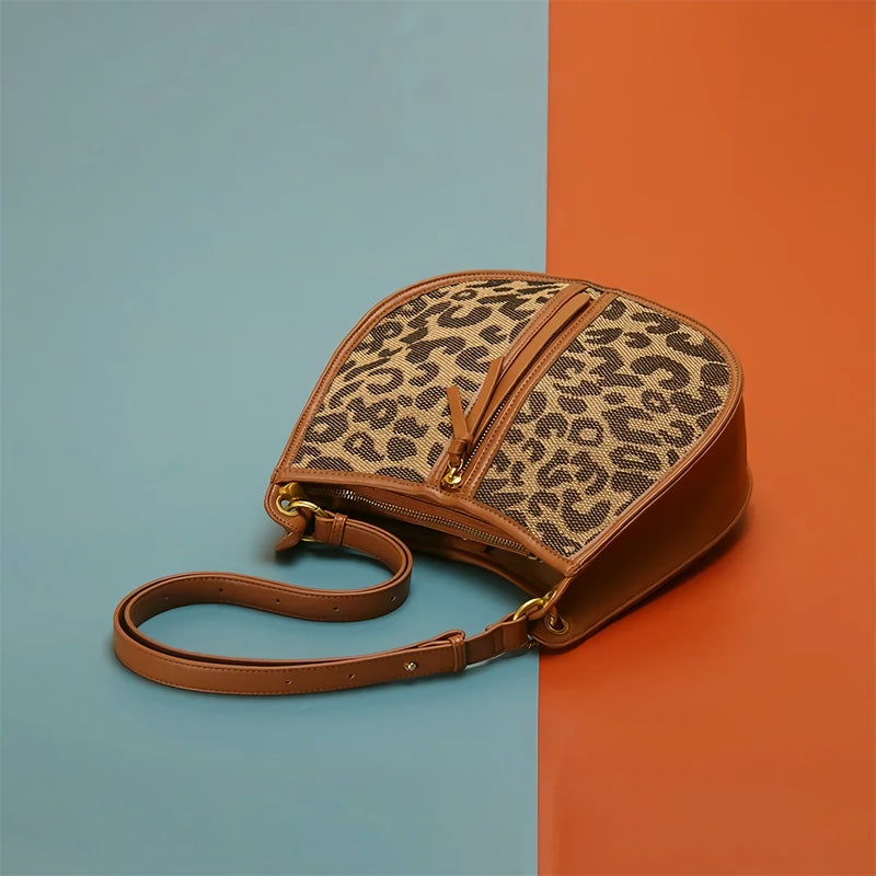 leopard saddle shoulder bag, view 7 - MRSLM
