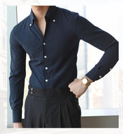 men's slim fit Italian collar shirt, view 9 - MRSLM
