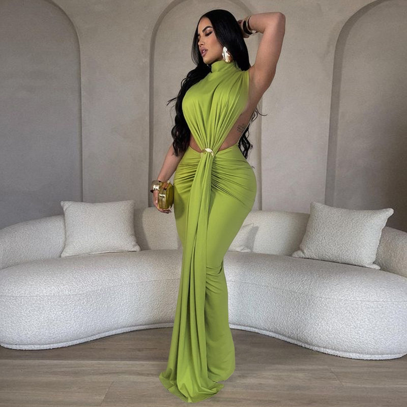 side split sleeveless long dress - MRSLM