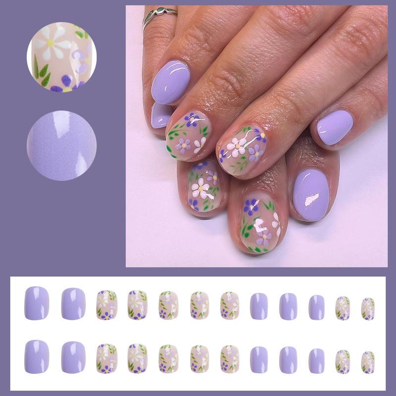 short purple fake nails, view 7 - MRSLM