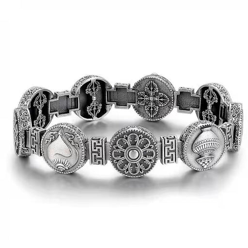 men's vintage silver bracelet, view 5 - MRSLM