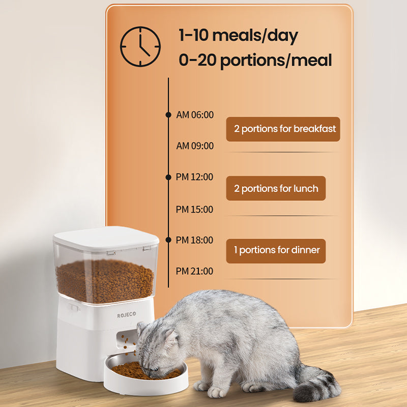 automatic WiFi smart cat feeder, view 8 - MRSLM