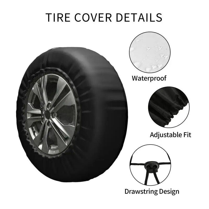 Surf-Inspired Vanlife Spare Wheel Cover for All-Terrain Vehicles 14"-17"