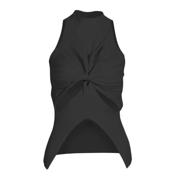 knit hollow-out sleeveless tank top, view 5 - MRSLM