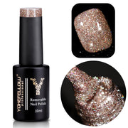 champagne red reflective glitter gel polish - MRSLM