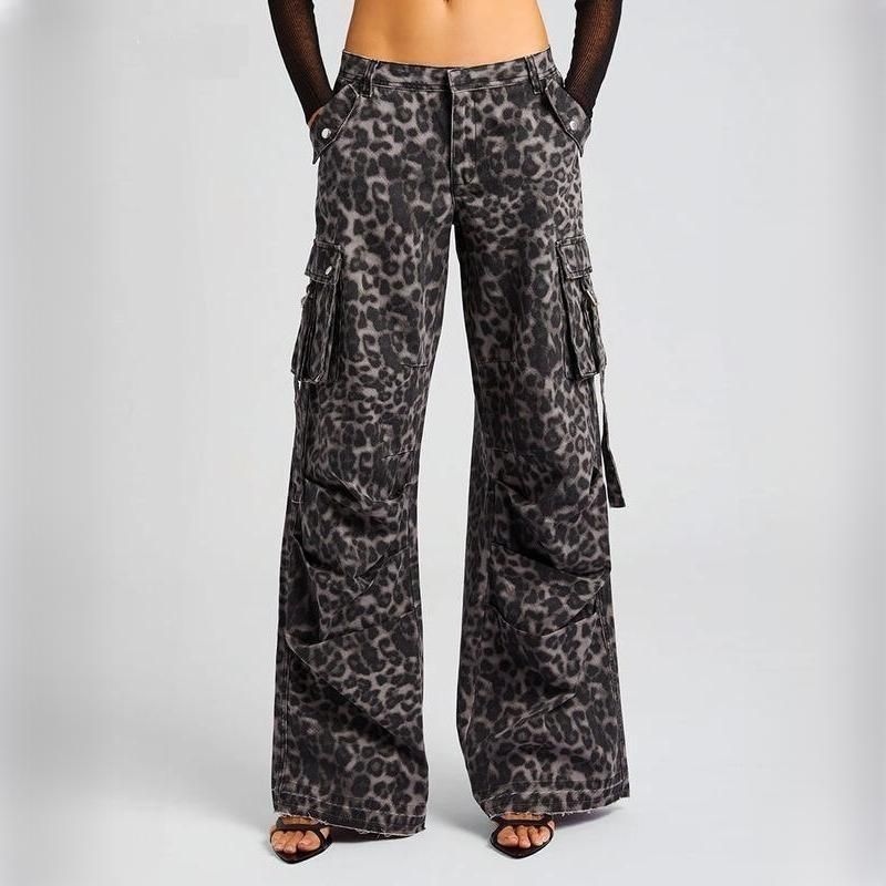 leopard print wide leg trousers - MRSLM