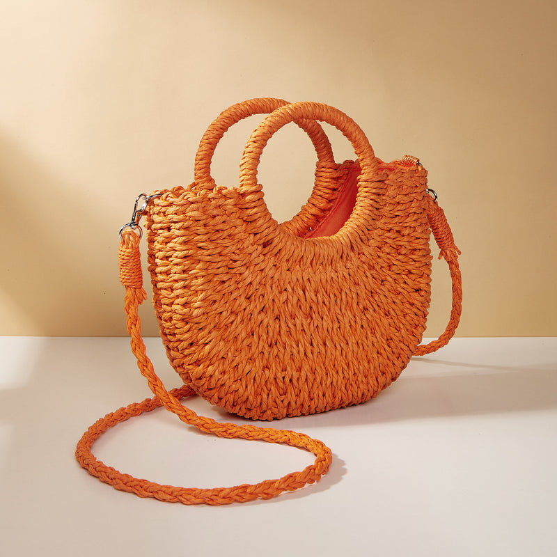 straw crossbody bag, view 6 - MRSLM