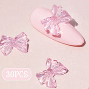candy pink bow nail charms, view 4 - MRSLM