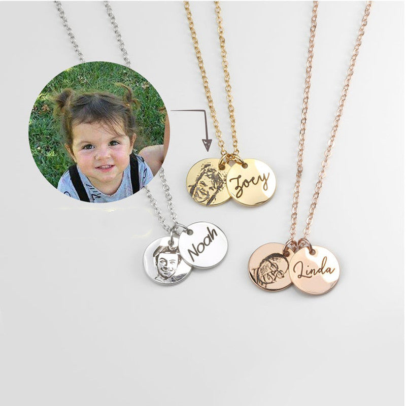custom portrait laser necklace - MRSLM