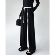 high-waist drawstring wide leg pants, view 7 - MRSLM