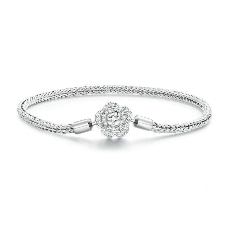 925 silver rose basic bracelet, view 3 - MRSLM