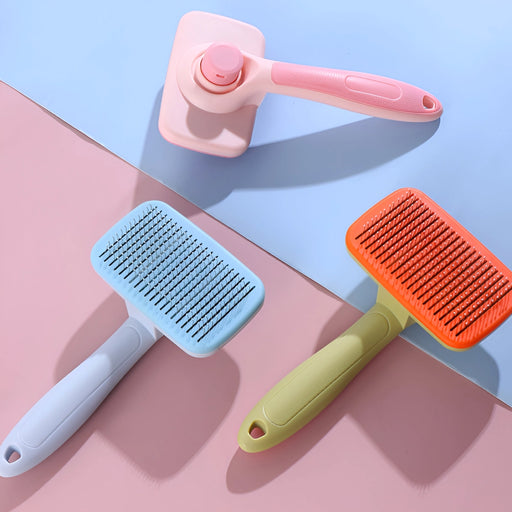pet grooming brush with steel comb - MRSLM