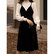 elegant lace patchwork dress, view 2 - MRSLM