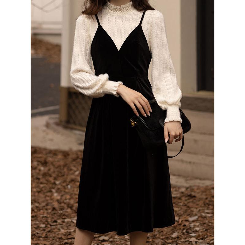 elegant lace patchwork dress, view 2 - MRSLM