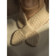 Cashmere moss stitch bowknot scarf, view 11 - MRSLM