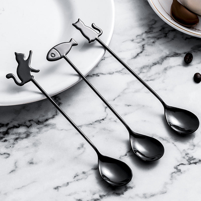 Cat stainless steel coffee spoon, view 18 - MRSLM