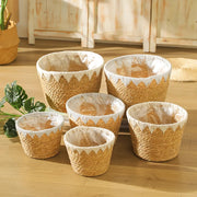 handmade woven planter basket, view 7 - MRSLM