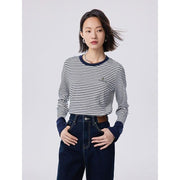 women's striped long sleeve t-shirt, view 2 - MRSLM