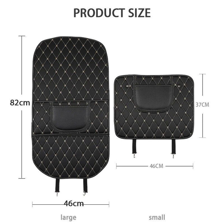 Deluxe PU Leather Car Seat Back Protector with Storage