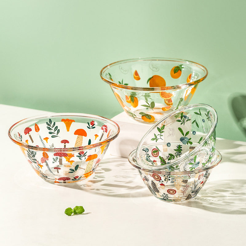 transparent glass salad fruit bowl - MRSLM