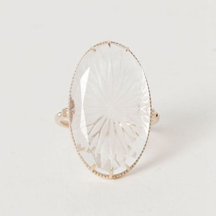 Women's Quartz Floating Flower Ring