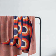 colorful rainbow cotton knitted throw blanket, view 6 - MRSLM