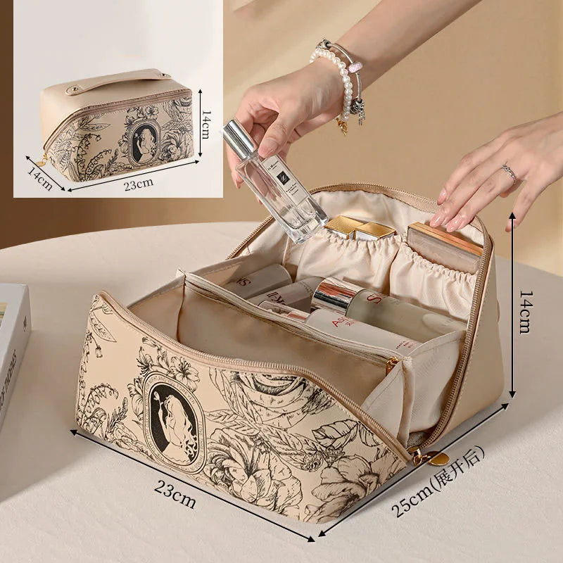 Large capacity waterproof travel makeup organizer, view 2 - MRSLM