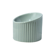 elevated striped ceramic pet bowl, view 4 - MRSLM