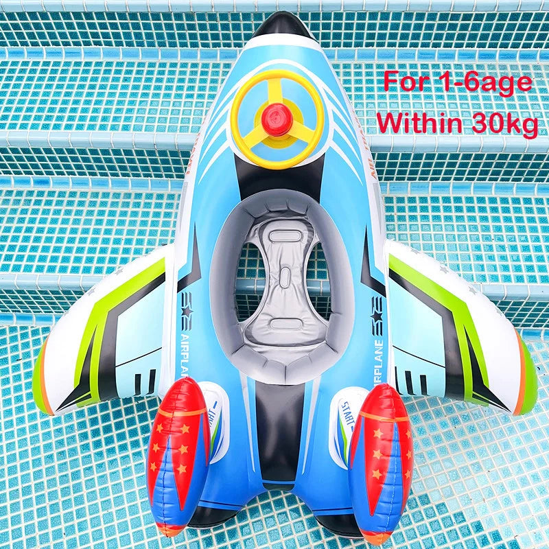 inflatable airplane swim ring with seat, view 2 - MRSLM