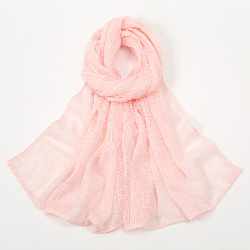 Plaid jacquard polyester scarf - MRSLM