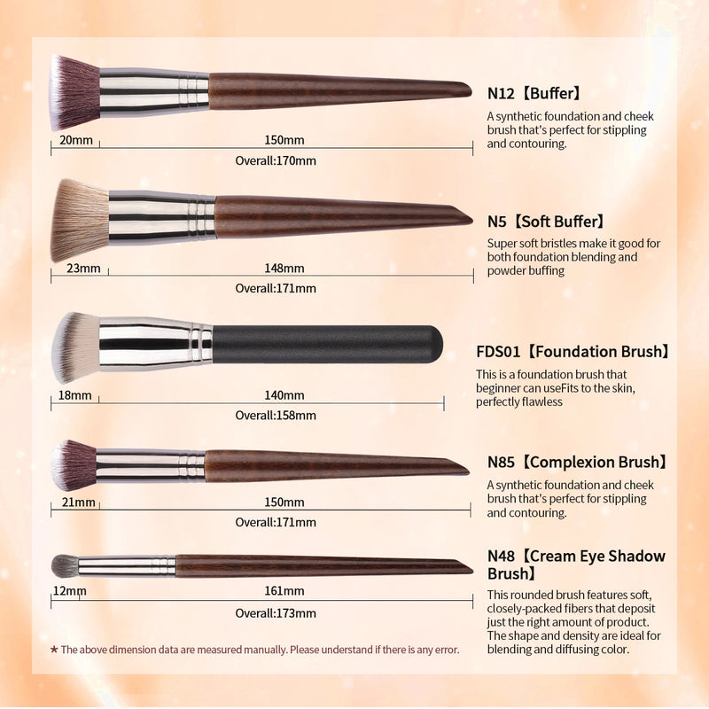 synthetic foundation and concealer brush set, view 9 - MRSLM