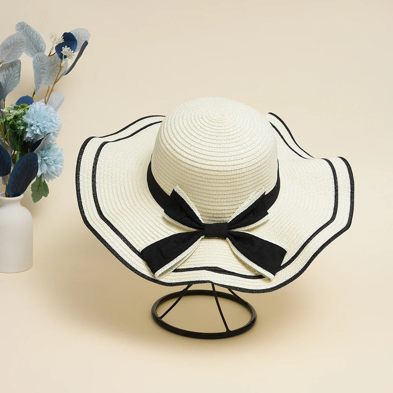 bowknot straw sun hat, view 10 - MRSLM
