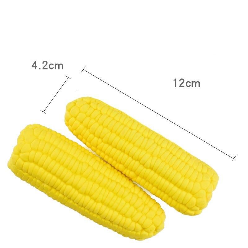 corn-shaped squeaky latex dog toy, view 4 - MRSLM