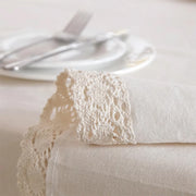 polyester linen tablecloth with lace edge, view 8 - MRSLM