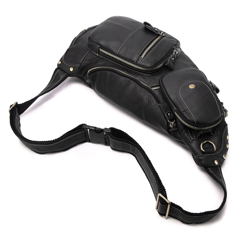 Retro cowhide messenger bag, view 4 - MRSLM